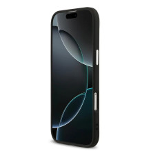 GUESS dėklas, skirtas IPHONE 17 GUHCP17SP4G4SMCK (4G PU odinis dėklas su dideliu 4G ir klasikiniu logotipu bei sidabrini