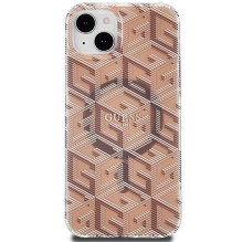 GUESS dėklas IPHONE 15, suderinamas su MagSafe GUHMP15SHGCUSTGW (IML GCUBE), rudas GUESS dėklas IPHONE 15, suderinamas su MagSafe GUHMP15SHGCUSTGW (IML GCUBE), rudas