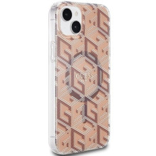 GUESS case for IPHONE 15 compatible with MagSafe GUHMP15SHGCUSTGW (IML GCUBE) brown GUESS case for IPHONE 15 compatible with MagSafe GUHMP15SHGCUSTGW (IML GCUBE) brown