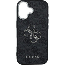 GUESS dėklas, skirtas IPHONE 17 GUHCP17SP4G4SMCK (4G PU odinis dėklas su dideliu 4G ir klasikiniu logotipu bei sidabrini