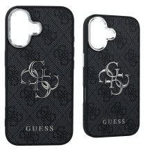 GUESS case for IPHONE 17 GUHCP17SP4G4SMCK (4G PU Leather Case with Big 4G and Classic Logo and Silver Metal Camera Frame