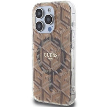 GUESS case for IPHONE 15 Pro compatible with MagSafe GUHMP15LHGCUSTGW (IML GCUBE) brown GUESS case for IPHONE 15 Pro compatible with MagSafe GUHMP15LHGCUSTGW (IML GCUBE) brown