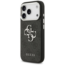 GUESS dėklas, skirtas IPHONE 17 Pro GUHCP17LP4G4SMCK (4G PU odinis dėklas su dideliu 4G ir klasikiniu logotipu bei sidab GUESS dėklas, skirtas IPHONE 17 Pro GUHCP17LP4G4SMCK (4G PU odinis dėklas su dideliu 4G ir klasikiniu logotipu bei sidab