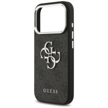 GUESS case for IPHONE 17 Pro GUHCP17LP4G4SMCK (4G PU Leather Case with Big 4G and Classic Logo and Silver Metal Camera F