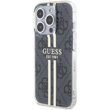 GUESS case for IPHONE 15 Pro GUHCP15LH4PSEGK (4G Gold Stripe) black GUESS case for IPHONE 15 Pro GUHCP15LH4PSEGK (4G Gold Stripe) black