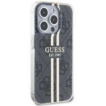 GUESS case for IPHONE 15 Pro GUHCP15LH4PSEGK (4G Gold Stripe) black GUESS case for IPHONE 15 Pro GUHCP15LH4PSEGK (4G Gold Stripe) black