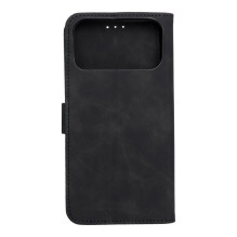 iPhone 17 PRO MAX atverčiamas dėklas, juodas, su knygute ir fonu.