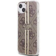 GUESS dėklas, skirtas IPHONE 15 Plus GUHCP15MH4PSEGW (4G auksinė juostelė), rudas GUESS dėklas, skirtas IPHONE 15 Plus GUHCP15MH4PSEGW (4G auksinė juostelė), rudas