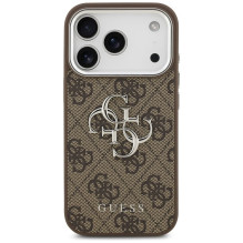 GUESS dėklas, skirtas IPHONE 17 Pro GUHCP17LP4G4SMCW (4G PU odinis dėklas su dideliu 4G ir klasikiniu logotipu bei sidab GUESS dėklas, skirtas IPHONE 17 Pro GUHCP17LP4G4SMCW (4G PU odinis dėklas su dideliu 4G ir klasikiniu logotipu bei sidab