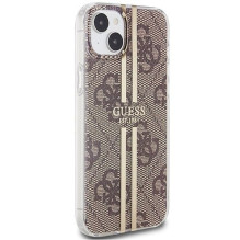 GUESS dėklas, skirtas IPHONE 15 Plus GUHCP15MH4PSEGW (4G auksinė juostelė), rudas GUESS dėklas, skirtas IPHONE 15 Plus GUHCP15MH4PSEGW (4G auksinė juostelė), rudas