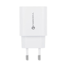 Telefono įkroviklis Forcell F-Energy USB C + USB A QC4.0 PD 3A 30W TFK-TC-30WPD baltas