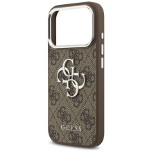 GUESS dėklas, skirtas IPHONE 17 Pro GUHCP17LP4G4SMCW (4G PU odinis dėklas su dideliu 4G ir klasikiniu logotipu bei sidab GUESS dėklas, skirtas IPHONE 17 Pro GUHCP17LP4G4SMCW (4G PU odinis dėklas su dideliu 4G ir klasikiniu logotipu bei sidab