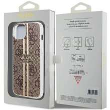 GUESS case for IPHONE 15 Plus GUHCP15MH4PSEGW (4G Gold Stripe) brown GUESS case for IPHONE 15 Plus GUHCP15MH4PSEGW (4G Gold Stripe) brown