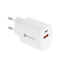 Telefono įkroviklis Forcell F-Energy USB C + USB A QC4.0 PD 3A 30W TFK-TC-30WPD baltas