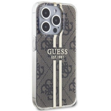 GUESS case for IPHONE 15 Pro GUHCP15MH4PSEGW (4G Gold Stripe) brown GUESS case for IPHONE 15 Pro GUHCP15MH4PSEGW (4G Gold Stripe) brown