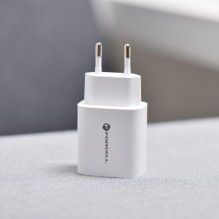 Telefono įkroviklis Forcell F-Energy USB C + USB A QC4.0 PD 3A 30W TFK-TC-30WPD baltas