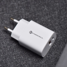 Telefono įkroviklis Forcell F-Energy USB C + USB A QC4.0 PD 3A 30W TFK-TC-30WPD baltas