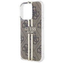 GUESS case for IPHONE 15 Pro GUHCP15MH4PSEGW (4G Gold Stripe) brown GUESS case for IPHONE 15 Pro GUHCP15MH4PSEGW (4G Gold Stripe) brown