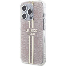 GUESS case for IPHONE 15 Pro GUHCP15LH4PSEGP (4G Gold Stripe) pink