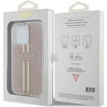 GUESS case for IPHONE 15 Pro GUHCP15LH4PSEGP (4G Gold Stripe) pink