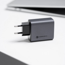 Telefono įkroviklis Forcell F-Energy GaN 2 x USB C + USB A QC4.0 PD 4A 65W VT-42B pilkas Telefono įkroviklis Forcell F-Energy GaN 2 x USB C + USB A QC4.0 PD 4A 65W VT-42B pilkas