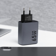 Phone charger Forcell F-Energy GaN 2 x USB C + USB A QC4.0 PD 4A 65W VT-42B gray Phone charger Forcell F-Energy GaN 2 x USB C + USB A QC4.0 PD 4A 65W VT-42B gray
