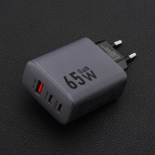 Phone charger Forcell F-Energy GaN 2 x USB C + USB A QC4.0 PD 4A 65W VT-42B gray Phone charger Forcell F-Energy GaN 2 x USB C + USB A QC4.0 PD 4A 65W VT-42B gray