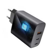 Telefono įkroviklis Forcell F-Energy GaN 2 x USB C + USB A QC4.0 PD 4A 65W VT-42B pilkas Telefono įkroviklis Forcell F-Energy GaN 2 x USB C + USB A QC4.0 PD 4A 65W VT-42B pilkas