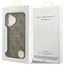 GUESS dėklas IPHONE 17, suderinamas su MagSafe GUHMP17SP4MSEGCW (PU 4G W / Classic), rudas