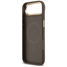 GUESS dėklas, skirtas IPHONE 17 Air, suderinamas su MagSafe GUHMP17MP4MSEGCW (PU 4G W / Classic), rudas