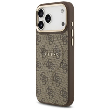 GUESS case for IPHONE 17 Pro Max compatible with MagSafe GUHMP17XP4MSEGCW (PU 4G W / Classic) brown