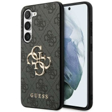 GUESS dėklas SAMSUNG S24 GUHCS24S4GMGGR (odinis 4G metalinis logotipas) juodas