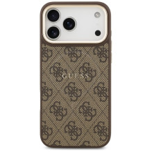 GUESS dėklas, skirtas IPHONE 17 Pro Max, suderinamas su MagSafe GUHMP17XP4MSEGCW (PU 4G W / Classic), rudas