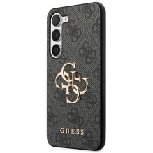 GUESS dėklas SAMSUNG S24 GUHCS24S4GMGGR (odinis 4G metalinis logotipas) juodas