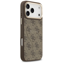 GUESS dėklas, skirtas IPHONE 17 Pro Max, suderinamas su MagSafe GUHMP17XP4MSEGCW (PU 4G W / Classic), rudas