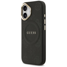 GUESS dėklas, skirtas IPHONE 17, suderinamas su MagSafe GUHMP17SPSAMSECK (PU W / Peony Hot Stamp), juodas