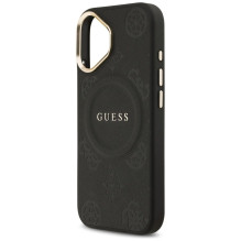 GUESS dėklas, skirtas IPHONE 17, suderinamas su MagSafe GUHMP17SPSAMSECK (PU W / Peony Hot Stamp), juodas