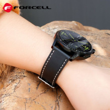 Dirželis „Samsung Galaxy Watch Forcell F-Design FS21“ su skylutėmis, ekologiška oda, 20 mm, juodas