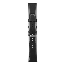 Dirželis „Samsung Galaxy Watch Forcell F-Design FS21“ su skylutėmis, ekologiška oda, 20 mm, juodas