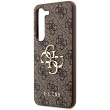 GUESS case for SAMSUNG S24 GUHCS24S4GMGBR (Leather 4G Metal Logo) brown