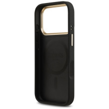 GUESS case for IPHONE 17 Pro compatible with MagSafe GUHMP17LPSAMSECK (PU W / Peony Hot Stamp) black