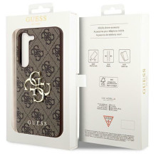 GUESS dėklas, skirtas SAMSUNG S24 GUHCS24S4GMGBR (odinis 4G metalinis logotipas), rudas GUESS dėklas, skirtas SAMSUNG S24 GUHCS24S4GMGBR (odinis 4G metalinis logotipas), rudas