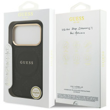 GUESS case for IPHONE 17 Pro compatible with MagSafe GUHMP17LPSAMSECK (PU W / Peony Hot Stamp) black