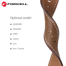 Dirželis „Samsung Galaxy Watch Forcell F-Design FS21“ su skylutėmis, ekologiška oda, 20 mm, rudas
