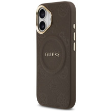 GUESS case for IPHONE 17 compatible with MagSafe GUHMP17SPSAMSECW (PU W / Peony Hot Stamp) brown