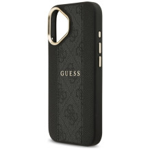 GUESS dėklas, skirtas IPHONE 17, suderinamas su MagSafe GUHMP17SPG4SEMCK (PU su 4G juostele), juodas