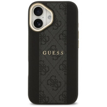 GUESS case for IPHONE 17 compatible with MagSafe GUHMP17SPG4SEMCK (PU W / 4G Stripe) black