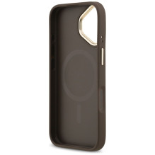 GUESS case for IPHONE 17 compatible with MagSafe GUHMP17SPG4SEMCW (PU W / 4G Stripe) brown