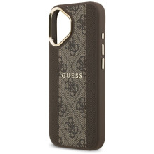 GUESS case for IPHONE 17 compatible with MagSafe GUHMP17SPG4SEMCW (PU W / 4G Stripe) brown