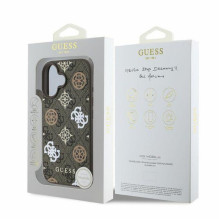 GUESS case for IPHONE 16 compatible with MagSafe GUHMP16SP4PWPW (PU Peony on 4G Background) brown GUESS case for IPHONE 16 compatible with MagSafe GUHMP16SP4PWPW (PU Peony on 4G Background) brown